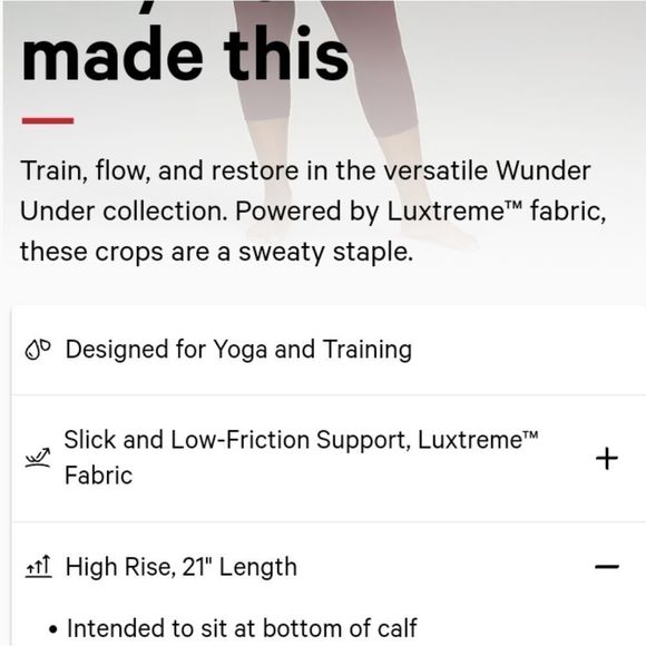 Lululemon Athletica Wunder Under HR Crop Leggings 21" in Red Merlot Size 8 - Picture 7 of 10